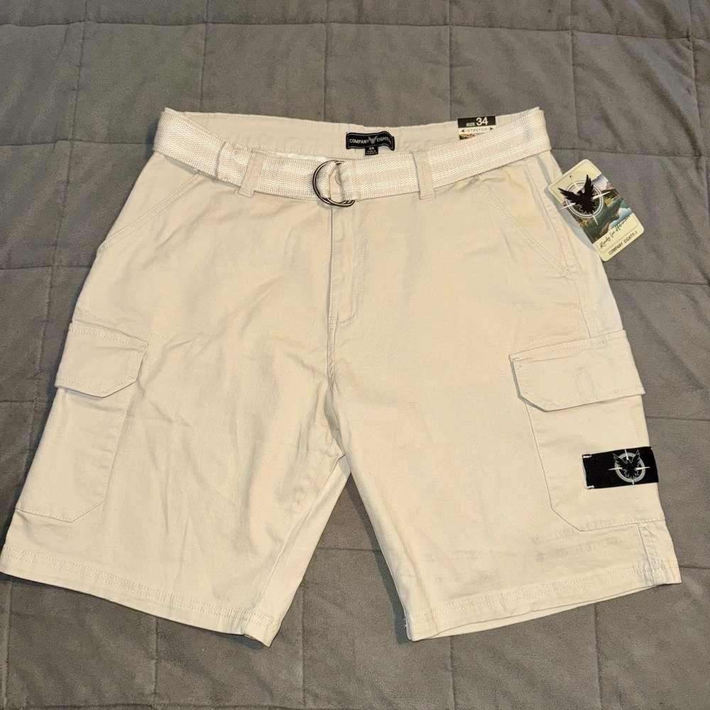 Company Eighty One Men's Khaki Cargo Shorts Size 34 NWT Stretchy